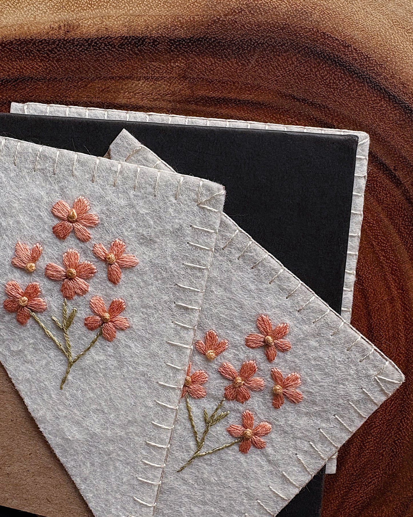 Pressed Florals — Felt Corner Bookmark