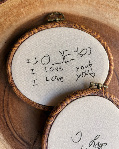 Hand-Embroidered Handwriting Keepsake — Made to Order