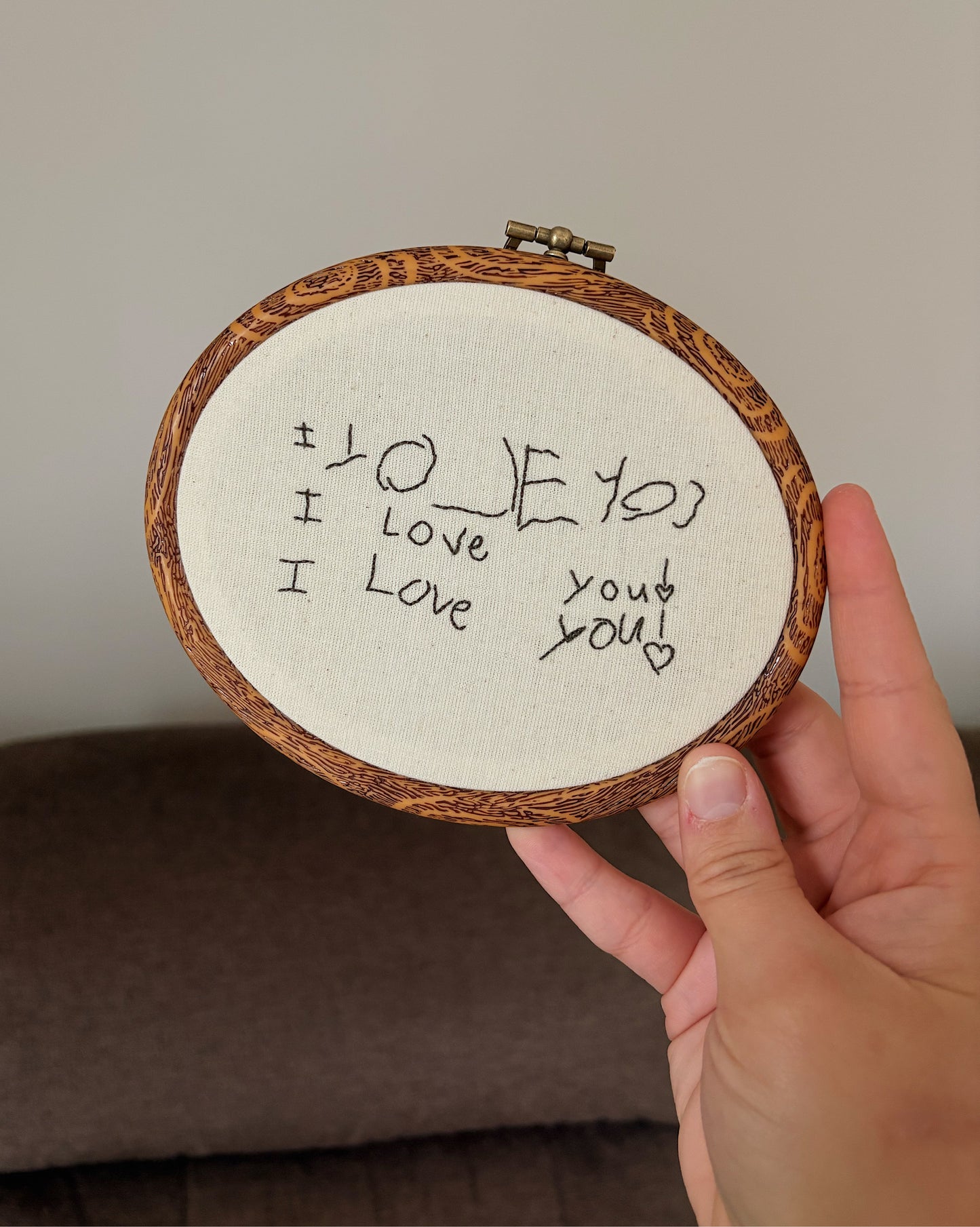 Hand-Embroidered Handwriting Keepsake — Made to Order