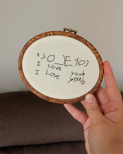 Hand-Embroidered Handwriting Keepsake — Made to Order