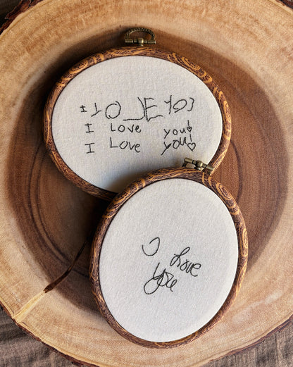 Hand-Embroidered Handwriting Keepsake — Made to Order