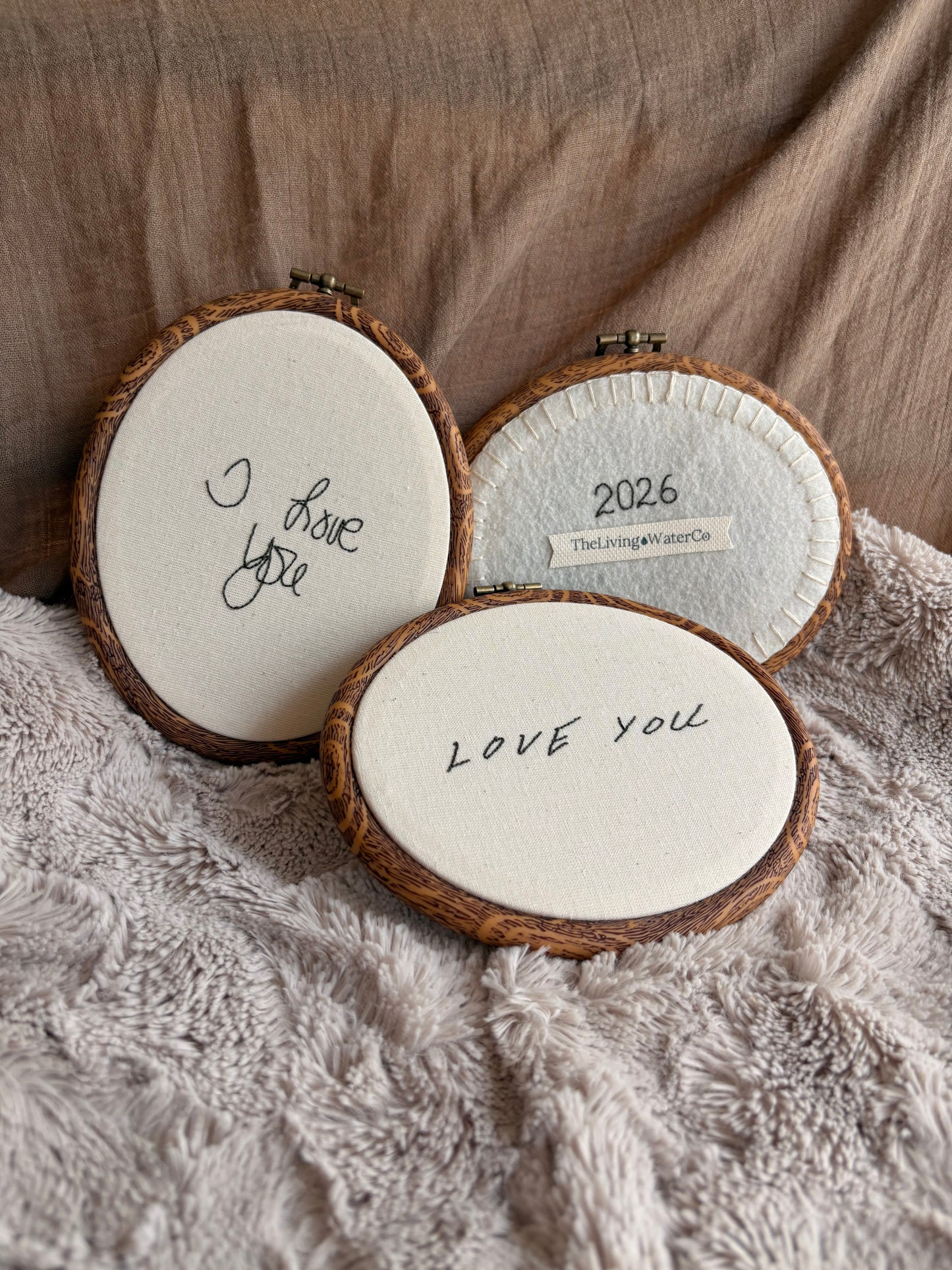 Hand-Embroidered Handwriting Keepsake — Made to Order